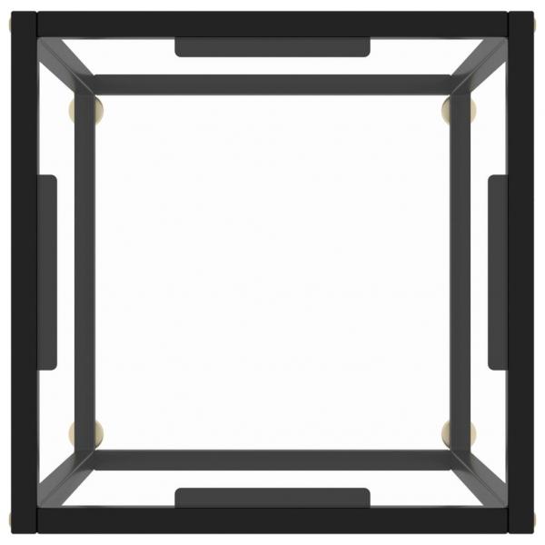 Couchtisch Schwarz mit Hartglas 40x40x50 cm
