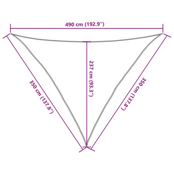 Sonnensegel 160 g/m² Schwarz 3,5x3,5x4,9 m HDPE