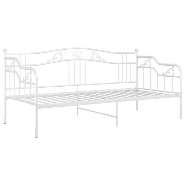 Schlafsofa Bettgestell Weiß Metall 90x200 cm