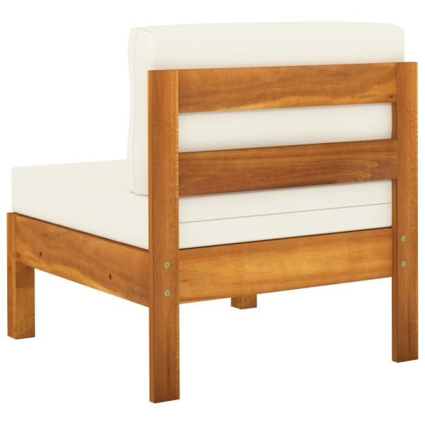 7-tlg. Garten-Lounge-Set mit Creme Auflagen Massivholz Akazie