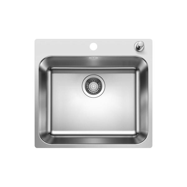 ARDEBO.de Blanco Supra 500-IF/A R12 Einbauspüle mit Ablauffernbedienung, Edelstahl Bürstfinish (526355)