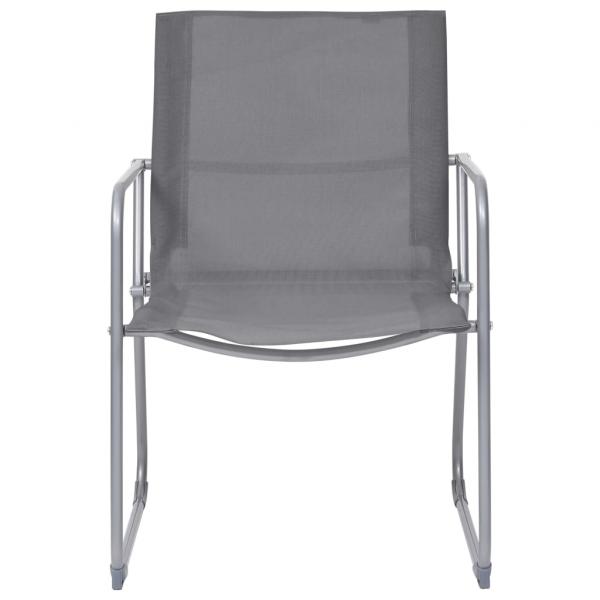4-tlg. Garten-Lounge-Set Stoff und Stahl Grau