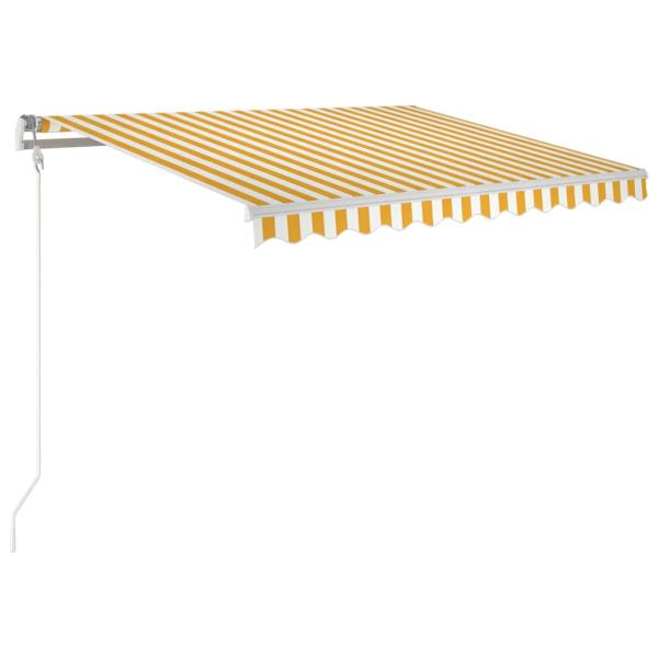 Markise Manuell Einziehbar 350x250 cm Gelb und Weiß