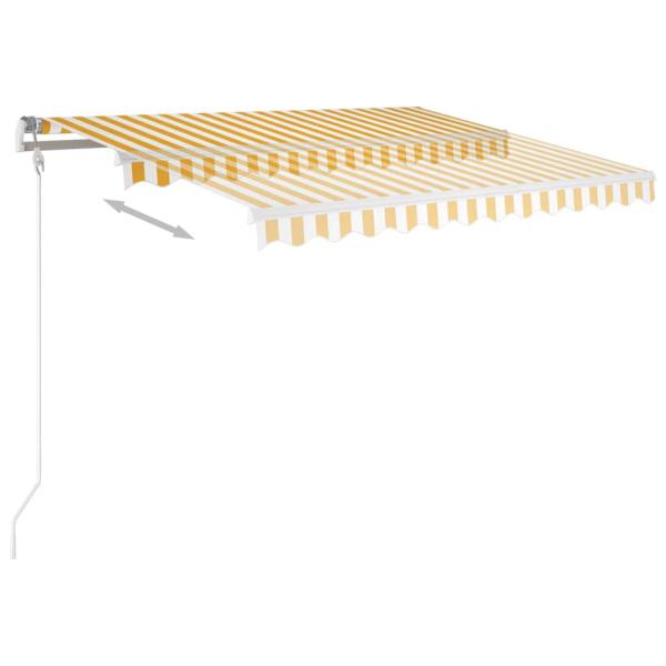 Automatische Markise mit LED & Windsensor 350x250 cm Gelb/Weiß