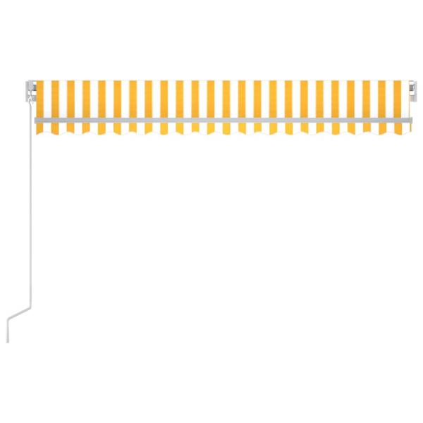 Markise Manuell Einziehbar mit LED 400x350 cm Gelb & Weiß