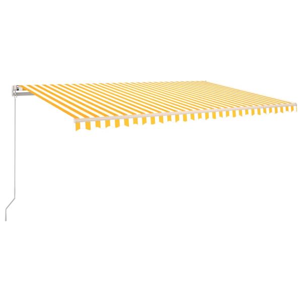Markise Manuell Einziehbar 500x350 cm Gelb und Weiß