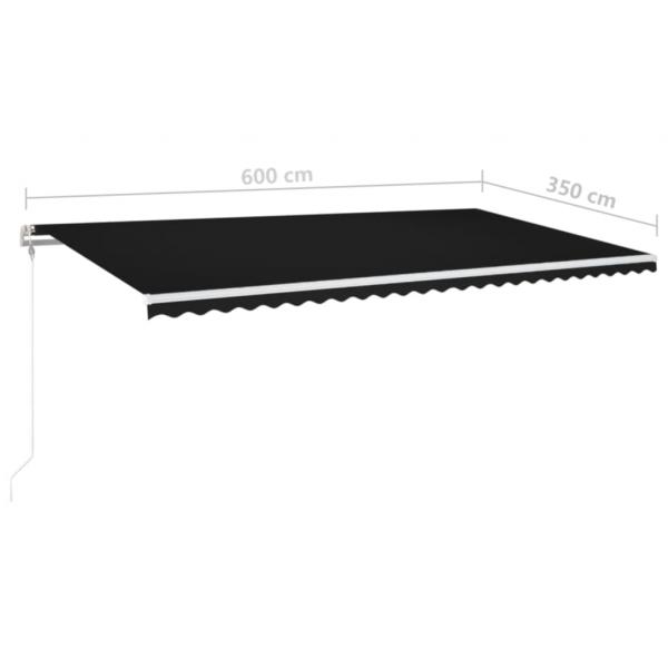 Automatische Markise mit LED & Windsensor 600x350 cm Anthrazit