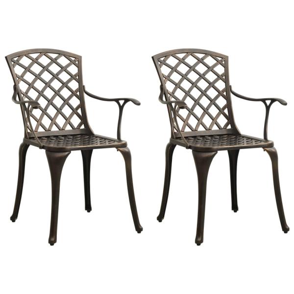 3-tlg. Bistro-Set Aluminiumguss Bronzen