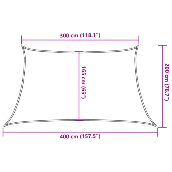 Sonnensegel 160 g/m² Gelb 3/4x2 m HDPE