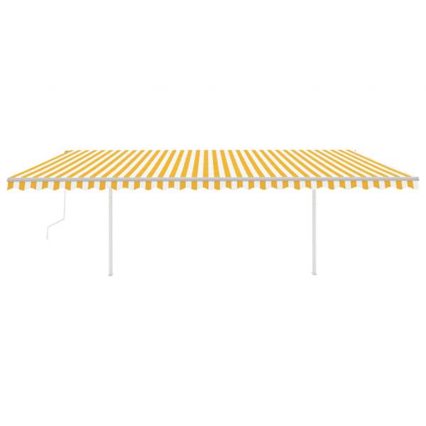 Automatische Markise mit LED & Windsensor 6x3,5 m Gelb Weiß