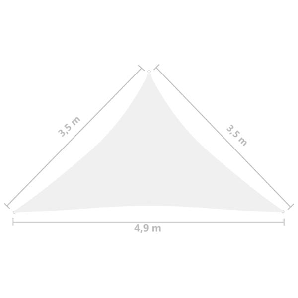 Sonnensegel Oxford-Gewebe Dreieckig 3,5x3,5x4,9 m Weiß