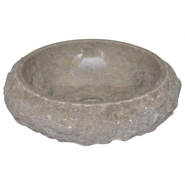 Waschbecken Grau Ø40x12 cm Marmor