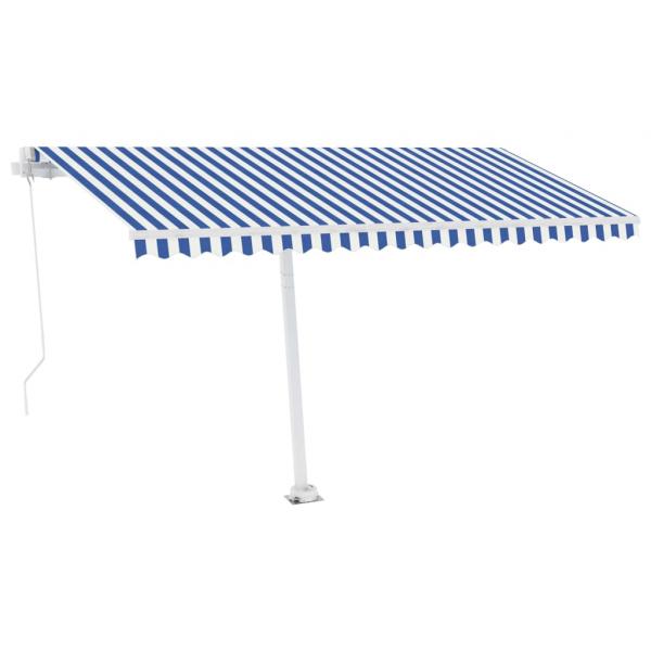 Standmarkise Manuell Einziehbar 400x300 cm Blau/Weiß