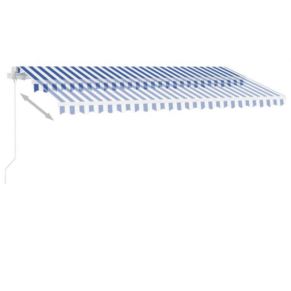 Standmarkise Manuell Einziehbar 400x300 cm Blau/Weiß