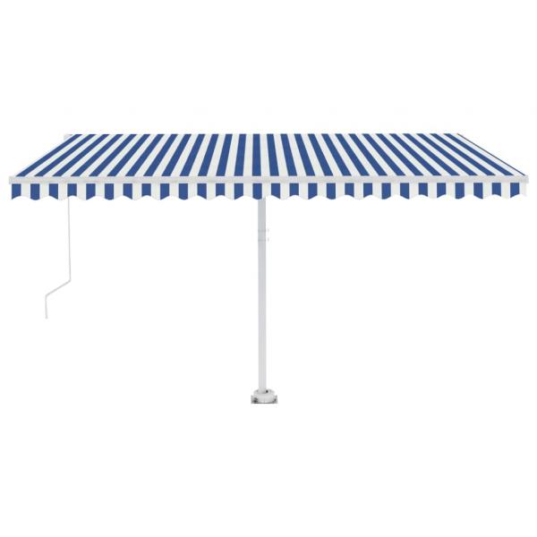 Standmarkise Manuell Einziehbar 400x300 cm Blau/Weiß