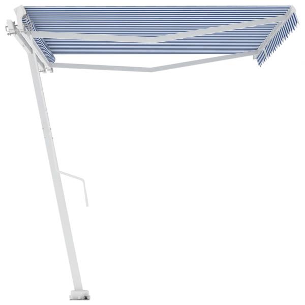 Standmarkise Manuell Einziehbar 400x300 cm Blau/Weiß