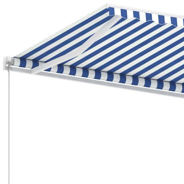 Standmarkise Manuell Einziehbar 400x300 cm Blau/Weiß