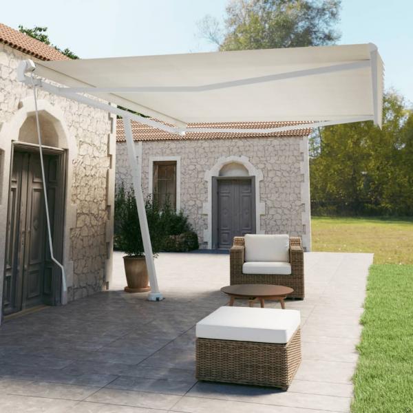 ARDEBO.de - Standmarkise Manuell Einziehbar 500x350 cm Creme