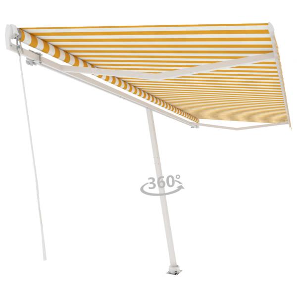 Standmarkise Manuell Einziehbar 500x350 cm Gelb/Weiß