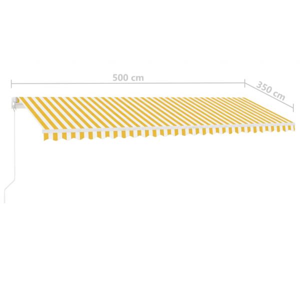 Standmarkise Manuell Einziehbar 500x350 cm Gelb/Weiß