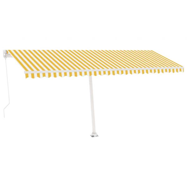 Standmarkise Manuell Einziehbar 500x350 cm Gelb/Weiß
