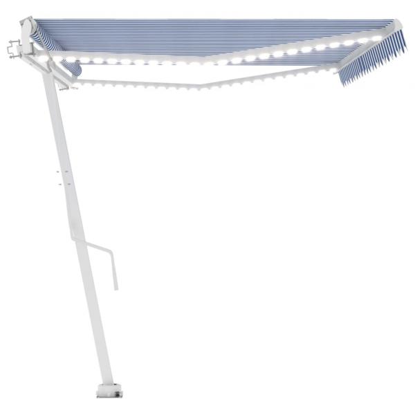 Automatische Markise mit LED & Windsensor 500x350 Blau und Weiß