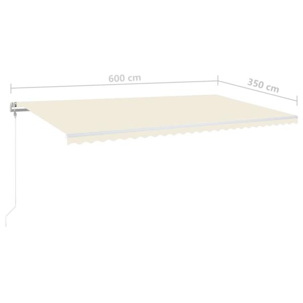 Automatische Markise mit LED & Windsensor 600x350 cm Creme
