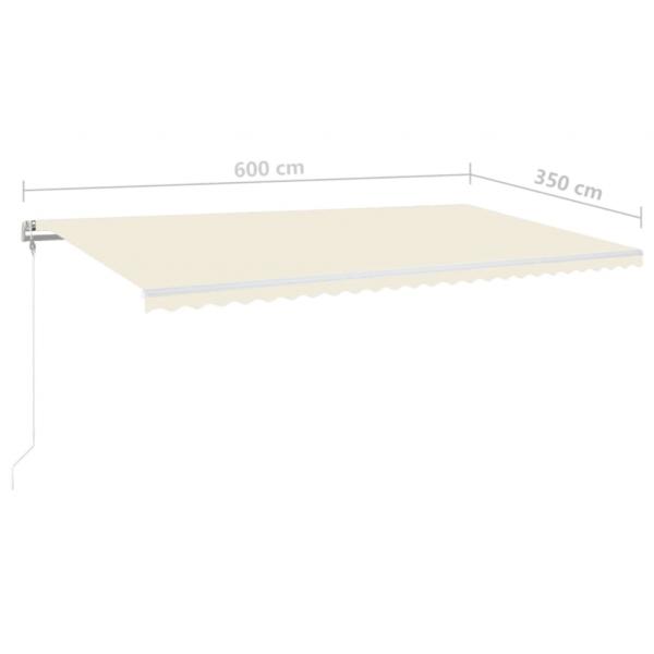 Automatische Markise mit LED & Windsensor 600x350 cm Creme
