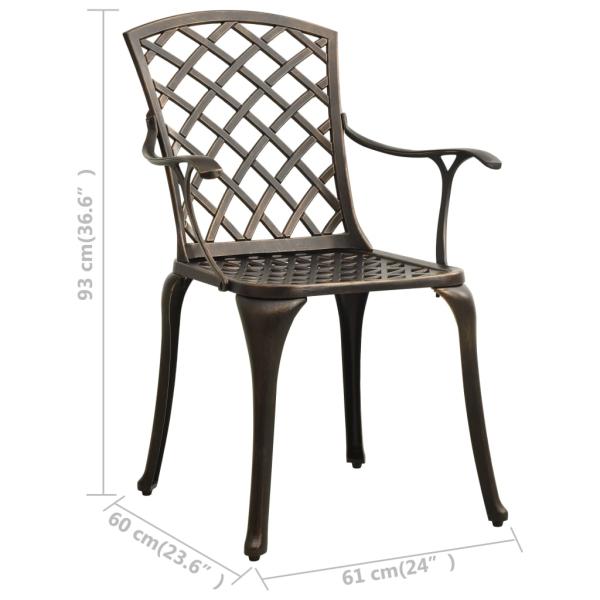 5-tlg. Bistro-Set Aluminiumguss Bronzen