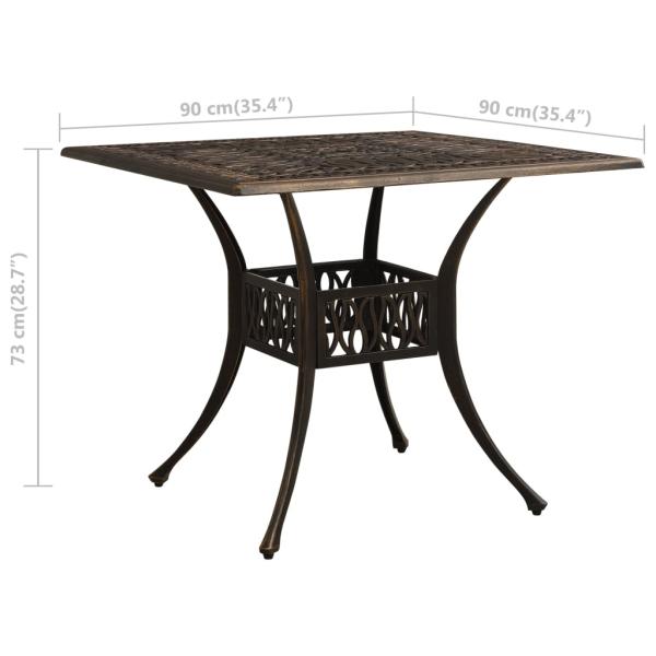 5-tlg. Bistro-Set Aluminiumguss Bronzen