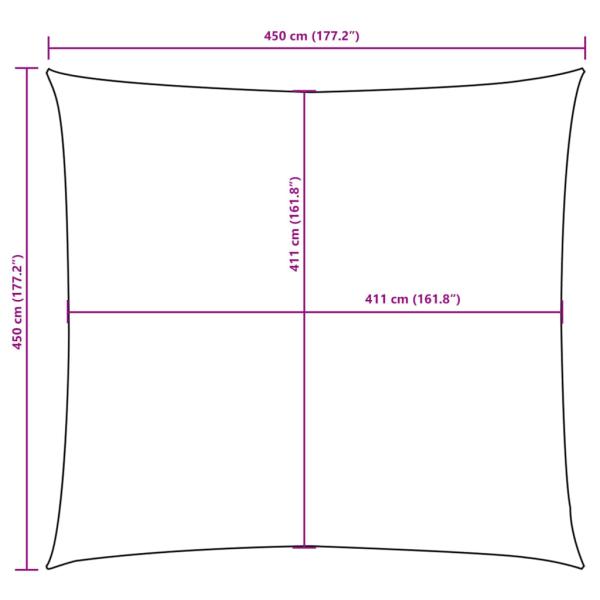 Sonnensegel Oxford-Gewebe Quadratisch 4,5x4,5 m Braun