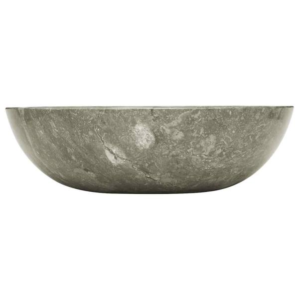 Waschbecken Grau Ø40x12 cm Marmor