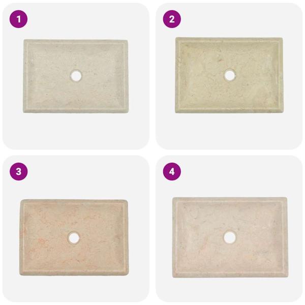 Waschbecken Creme 50x35x10 cm Marmor