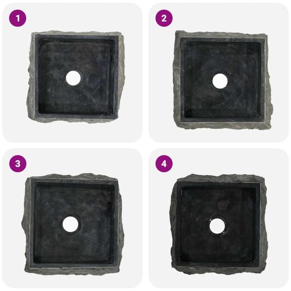 Waschbecken Schwarz 30x30x13 cm Marmor