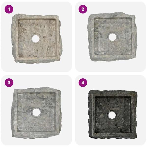 Waschbecken Grau 30x30x13 cm Marmor