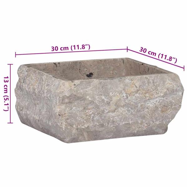 Waschbecken Grau 30x30x13 cm Marmor