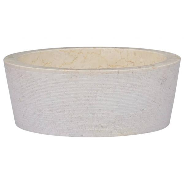 ARDEBO.de - Waschbecken Creme Ø40x15 cm Marmor