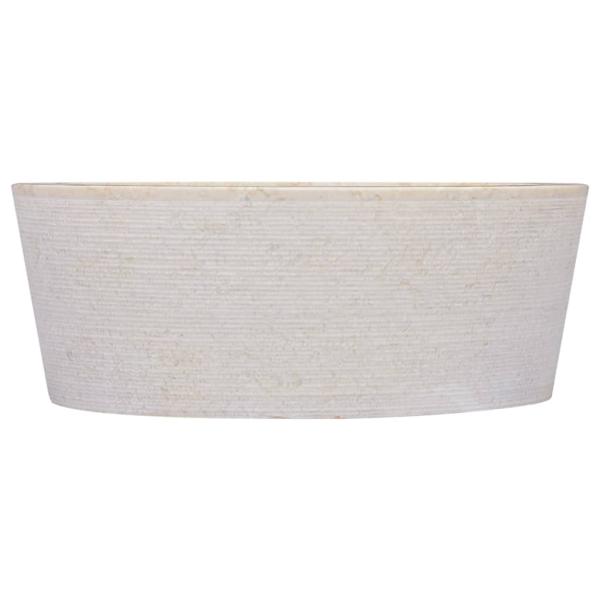 Waschbecken Creme Ø40x15 cm Marmor