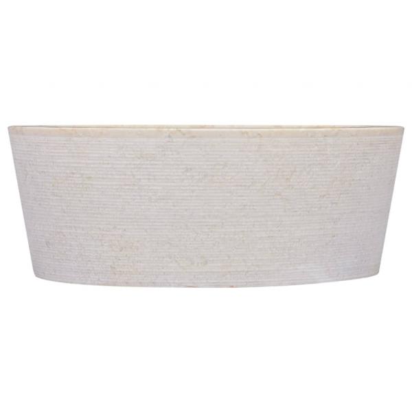 Waschbecken Creme Ø40x15 cm Marmor