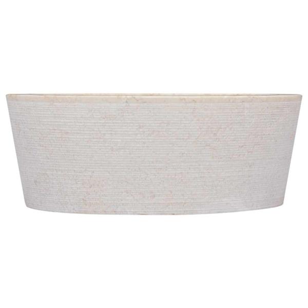 Waschbecken Creme Ø40x15 cm Marmor