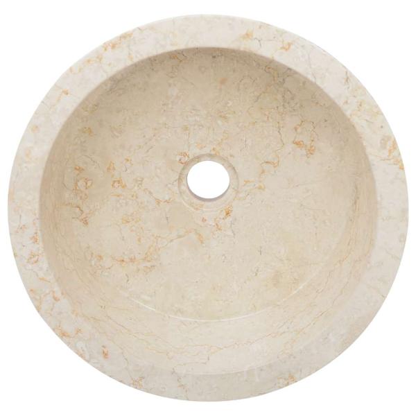Waschbecken Creme Ø40x15 cm Marmor