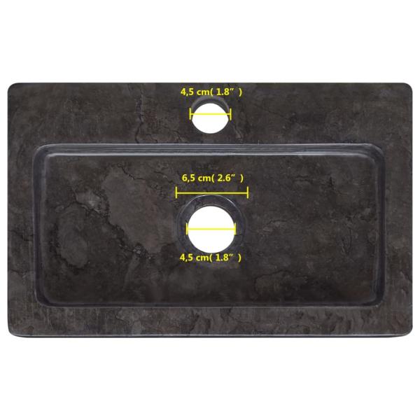 Wandwaschbecken Schwarz 38x24x6,5 cm Marmor