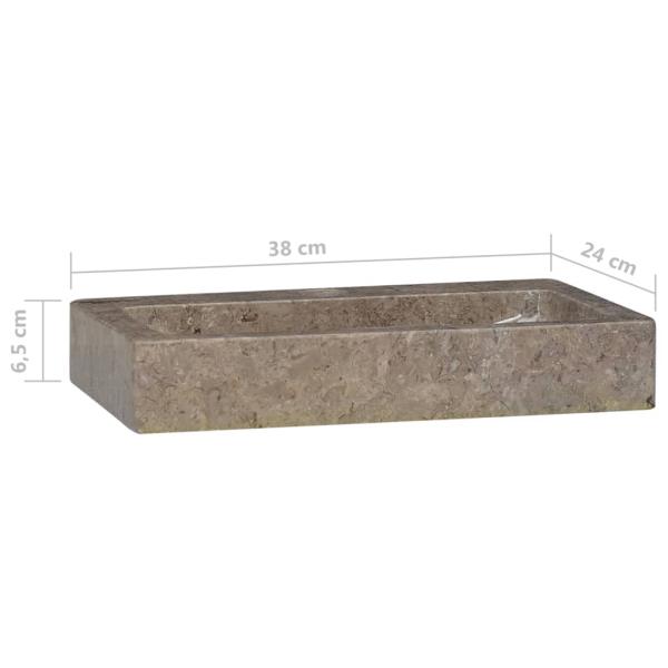 Wandwaschbecken Grau 38x24x6,5 cm Marmor