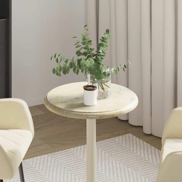 Tischplatte Creme Ø40x2,5 cm Marmor 