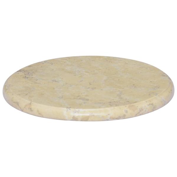 Tischplatte Creme Ø40x2,5 cm Marmor 