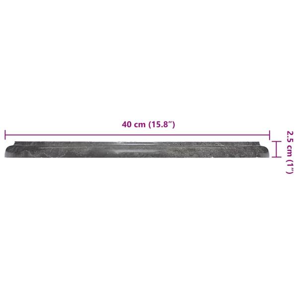 Tischplatte Schwarz Ø40x2,5 cm Marmor 