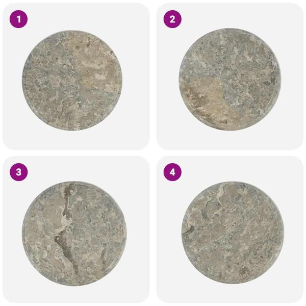Tischplatte Grau Ø40x2,5 cm Marmor 