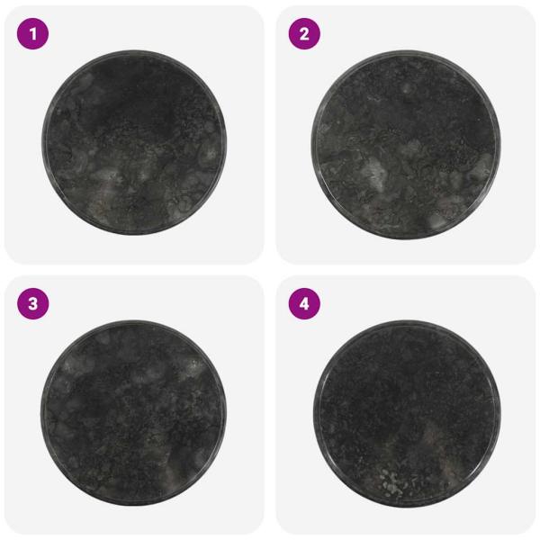 Tischplatte Schwarz Ø50x2,5 cm Marmor