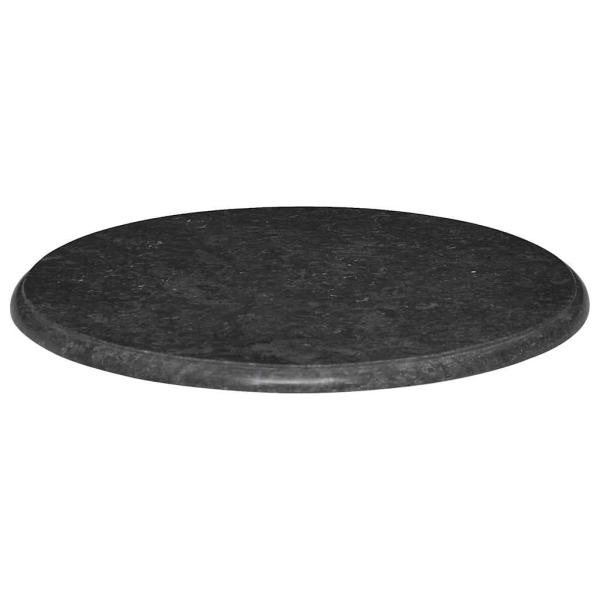 Tischplatte Schwarz Ø60x2,5 cm Marmor