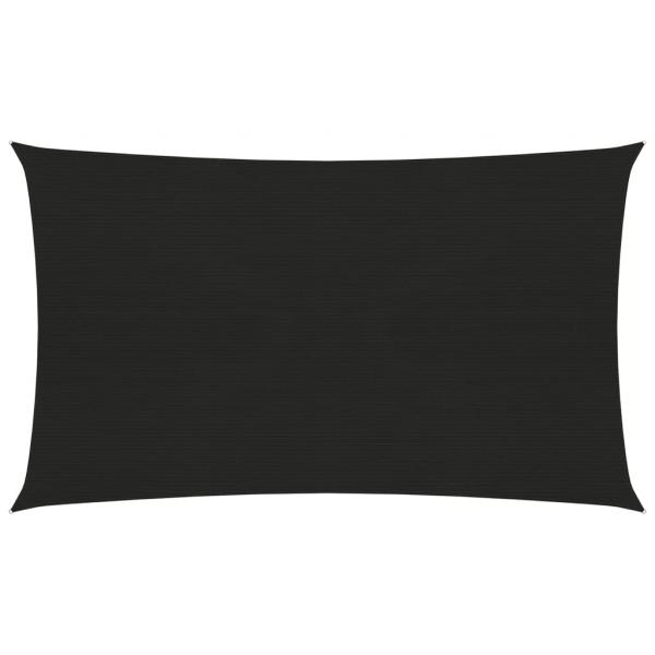 ARDEBO.de - Sonnensegel 160 g/m² Schwarz 2x5 m HDPE